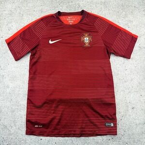 Nike Portugal Soccer 2016-17 Pre-Match Flash Red Gradient Training Jersey Mens M